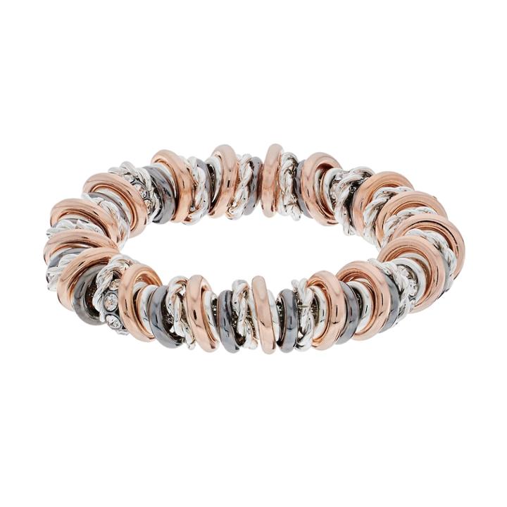 Dana Buchman Tri Tone Circle Stretch Bracelet, Women's, Multicolor