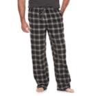 Big & Tall Croft & Barrow&reg; Plaid Flannel Lounge Pants, Men's, Size: L Tall, Black