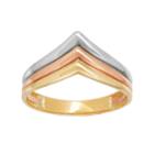 Everlasting Gold Tri-tone 10k Gold Chevron Ring, Women's, Size: 7
