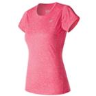 Women's New Balance Heathered Crewneck Workout Tee, Size: Large, Yellow