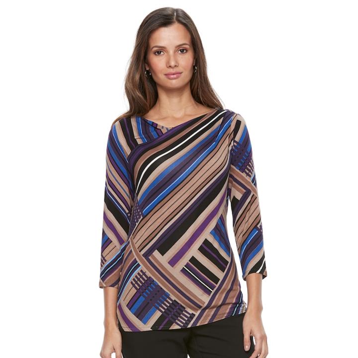 Women's Dana Buchman Half-cowlneck Top, Size: Xl, Med Purple