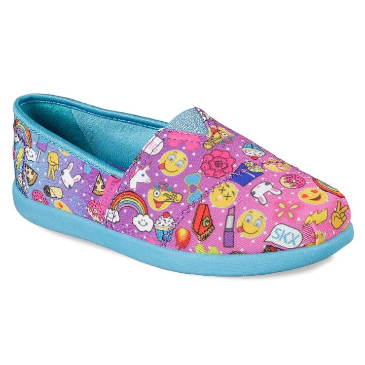 Skechers Solestice Emoji Girls' Flats, Size: 4, Blue