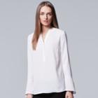 Women's Simply Vera Vera Wang Chiffon Popover Top, Size: Small, Natural