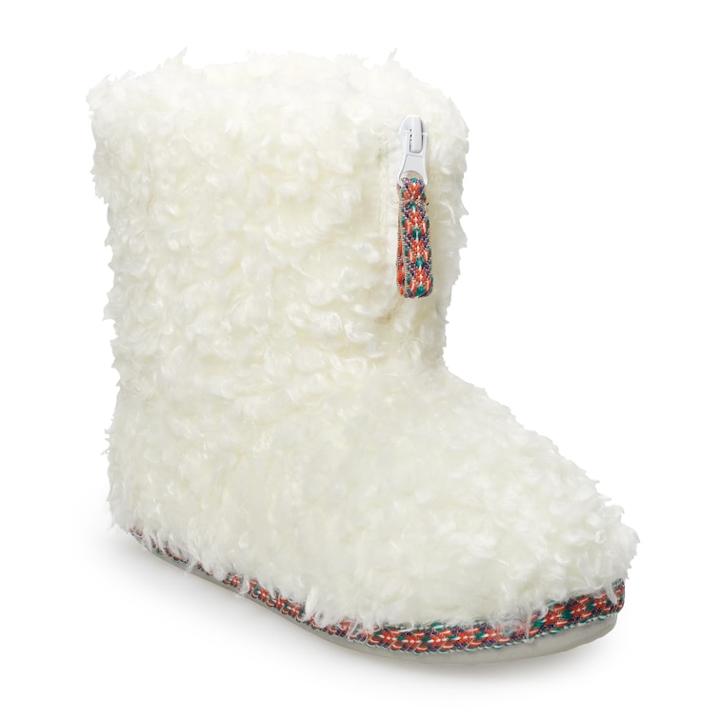 Women's So® Zipper Bootie Slippers, Size: Medium, White