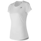 Women's New Balance Accelerate Short Sleeve Tee, Size: Large, White