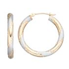 Forever 14k Striped Hoop Earrings, Women's, Gold