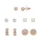 Apt. 9&reg; Simulated Pearl, Simulated Crystal, Ball Stud & Half Hoop Earring Set, Women's, Gold