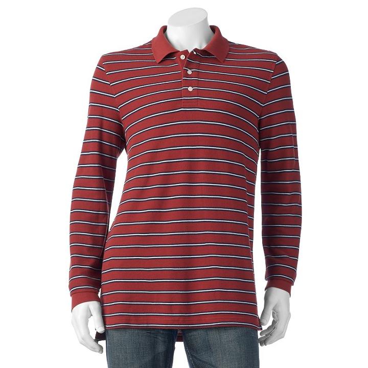 Men's Croft & Barrow&reg; Classic-fit Yarn-dyed Striped Polo, Size: Xl, Brown