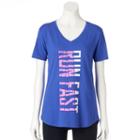 Women's Tek Gear&reg; Dry Tek V-neck Tee, Size: Large, Dark Blue