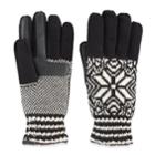 Women's Isotoner Snowflake Knit Smartouch Smartdri Tech Gloves, Black
