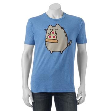 Men's Pusheen Pizza Tee, Size: Xl, Dark Blue