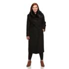 Plus Size Braetan Long Belted Wool Blend Coat, Women's, Size: 1xl, Black