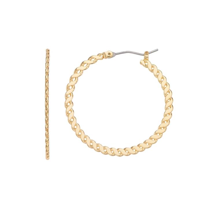 Napier Twist Nickel Free Hoop Earrings, Women's, Gold