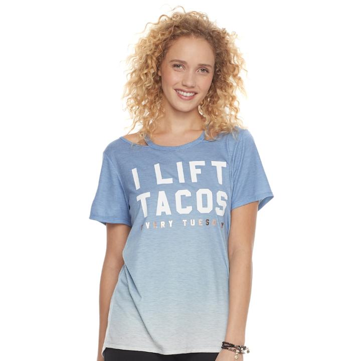 Juniors' So&reg; Graphic Cutout Tee, Teens, Size: Large, Med Blue