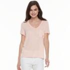 Juniors' So&reg; Voop Neck Tee, Teens, Size: Medium, Lt Orange