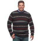 Big & Tall Croft & Barrow&reg; Classic-fit Windowpane Crewneck Sweater, Men's, Size: Xxl Tall, Grey (charcoal)