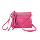 Deluxity Camelia Double Zip Crossbody Bag, Women's, Pink