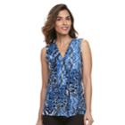 Women's Dana Buchman Pleated V-neck Tank, Size: Xl, Brt Blue