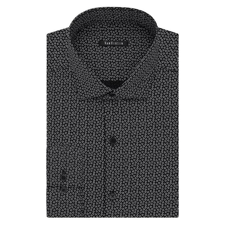 Men's Van Heusen Slim-fit Patterned Dress Shirt, Size: 15.5-34/35, Dark Grey