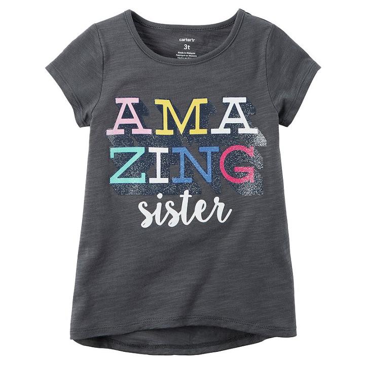 Girls 4-8 Carter's Graphic Tee, Size: 6x, Grey