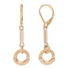 Napier Pleated Circle Nickel Free Linear Drop Earrings, Women's, Gold