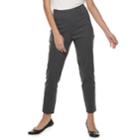 Women's Studio 253 Buttoned Millennium Ankle Pants, Size: Medium, Grey (charcoal)