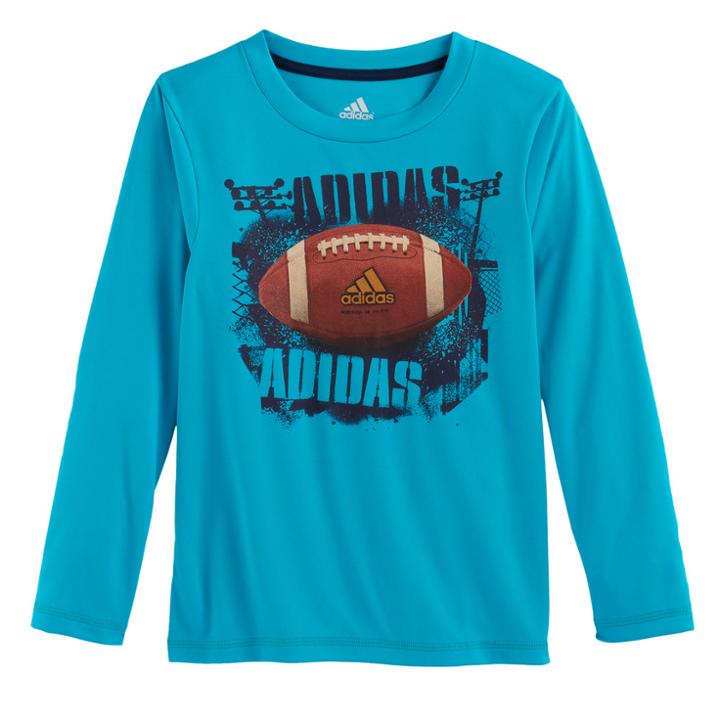 Boys 4-7x Adidas Climalite Football Tee, Size: 5, Turquoise/blue (turq/aqua)