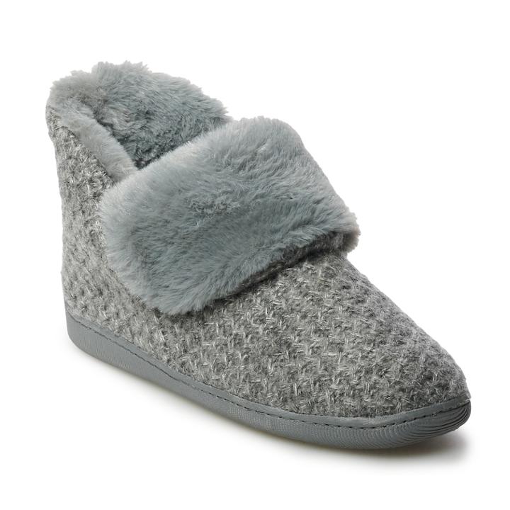 Women's Sonoma Goods For Life&trade; Sweater Bootie Slipper, Size: Medium, Light Grey
