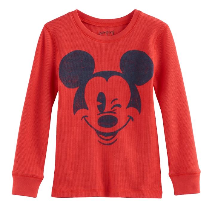 Disney's Mickey Mouse Boys 4-10 Winking Thermal Top By Jumping Beans&reg;, Size: 8, Red