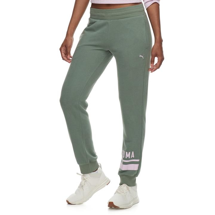 Women's Puma Athletic Sweatpants, Size: Medium, Green