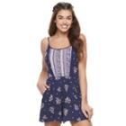 Juniors' Lily Rose Mixed Print Tank Romper, Girl's, Size: Large, Multicolor