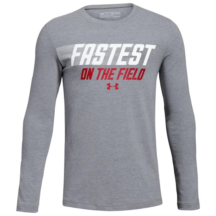 Boys 8-20 Under Armour Fastest On The Field Tee, Size: Medium, Med Grey