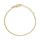 Junior Jewels Kids' Sterling Silver Rope Chain Bracelet, Girl's, Size: 4.5, Yellow