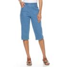 Women's Croft & Barrow&reg; Crisscross Skimmer Capris, Size: Large, Med Blue