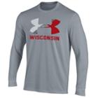 Boys 8-20 Under Armour Wisconsin Badgers Youth Live Tee, Size: L 14-16, Grey