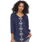 Women's Sonoma Goods For Life&trade; Smocked Challis Top, Size: Medium, Dark Blue