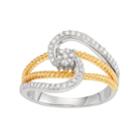 14k Gold Over Silver 1/4 Carat T.w. Diamond Swirl Ring, Women's, Size: 5, White