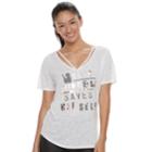 Juniors' Her Universe Star Wars Princess Saves Herself Strappy Tee, Teens, Size: Large, White