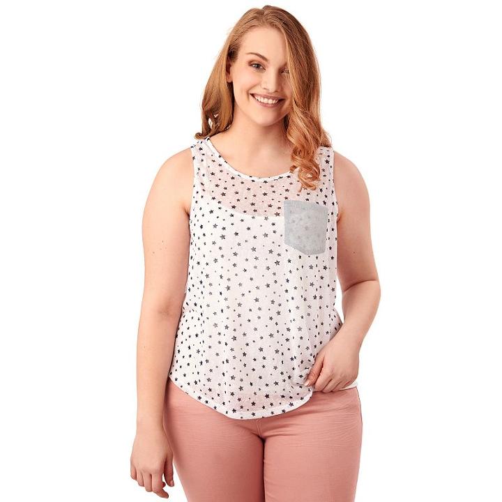 Juniors' Plus Size Wallflower High-low Graphic Tank, Girl's, Size: 1xl, White Oth