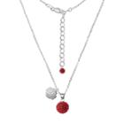 Wisconsin Badgers Crystal Sterling Silver Team Logo & Ball Pendant Necklace, Women's, Size: 18, Red