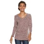 Women's Sonoma Goods For Life&trade; Supersoft Crisscross Tee, Size: Medium, Dark Red