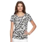 Women's Croft & Barrow&reg; Henley Tee, Size: Medium, Black