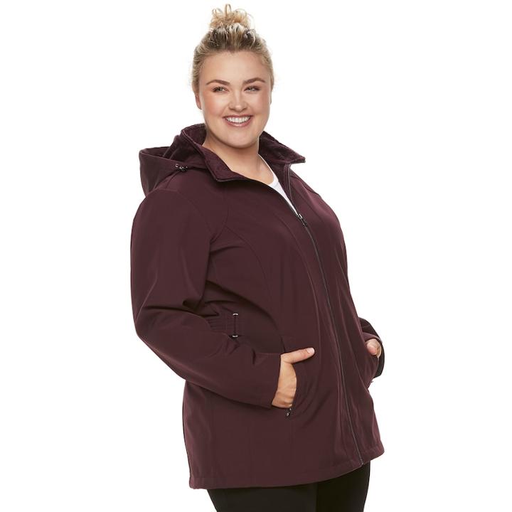 Plus Size Zeroxposur Nicky Soft Shell Hooded Jacket, Women's, Size: 3xl, Brown (mahogany)