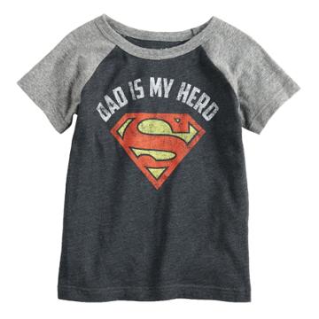 Toddler Boy Jumping Beans&reg; Marvel Superman Dad Is My Hero Raglan Graphic Tee, Size: 3t, Dark Grey