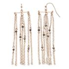 Lc Lauren Conrad Beaded Chain Nickel Free Drop Earrings, Women's, Grey