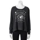 Juniors' Mystic Eye Halloween Graphic Sweatshirt, Girl's, Size: Medium, Grey (charcoal)