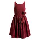 Girls 4-6x Youngland Woven Lace Dress, Size: 6x, Dark Red