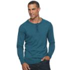 Men's Sonoma Goods For Life&trade; Coolmax Classic-fit Henley, Size: Medium, Turquoise/blue (turq/aqua)