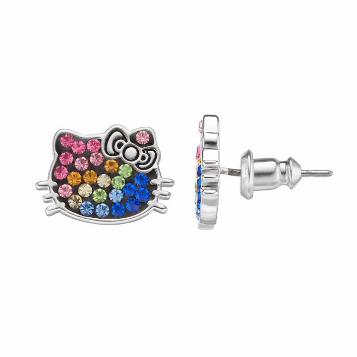 Hello Kitty&reg; Kids' Crystal Stud Earrings, Girl's, Multicolor