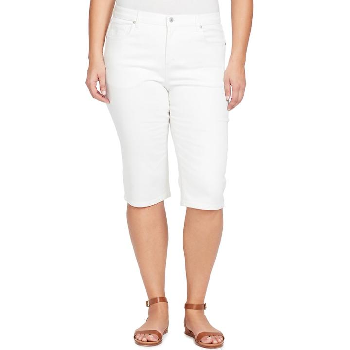 Plus Size Gloria Vanderbilt Amanda Skimmer Capris, Women's, Size: 18 W, White